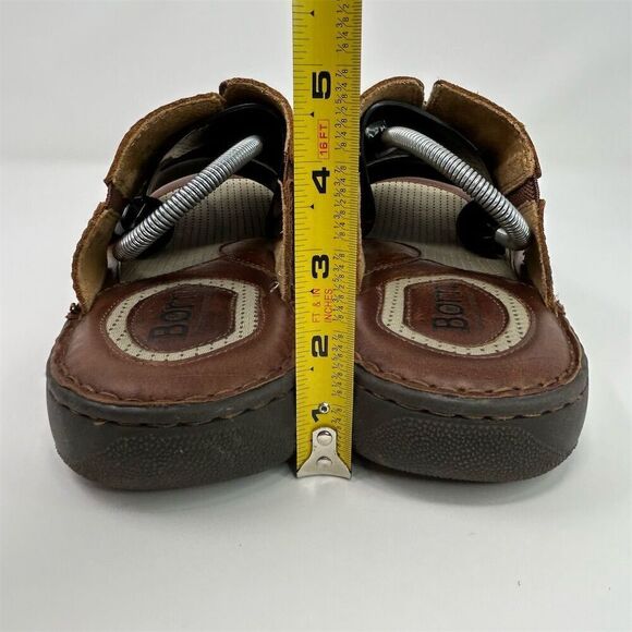 Born Men\'s Brown Leather Slide Sandals Size 13M Casual Summer Comfort Quality main image 8